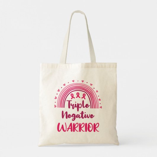 Triple Negative Warrior Breast Cancer Rainbow Tote Bag (Achterkant)