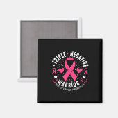 Triple Negative Warrior Pink Heart Borstkanker A Magneet (Voorkant / Achterkant)