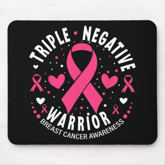 Triple Negative Warrior Pink Heart Borstkanker A Muismat (Voorkant)