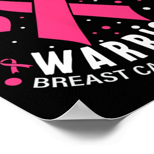 Triple Negative Warrior Pink Heart Borstkanker A Poster (Hoek)