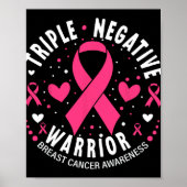Triple Negative Warrior Pink Heart Borstkanker A Poster (Voorkant)
