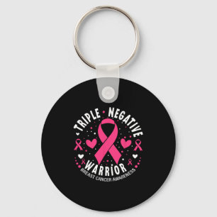 Triple Negative Warrior Pink Heart Borstkanker A Sleutelhanger