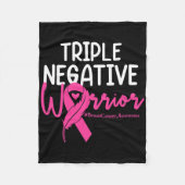 Triple Negative Warrior Pink Ribbon Breast Cancer Fleece Deken (Voorkant)