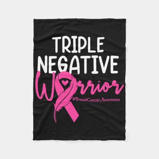 Triple Negative Warrior Pink Ribbon Breast Cancer Fleece Deken (Voorkant)