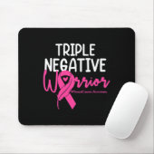 Triple Negative Warrior Pink Ribbon Breast Cancer Muismat (Met muis)