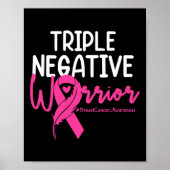 Triple Negative Warrior Pink Ribbon Breast Cancer Poster (Voorkant)