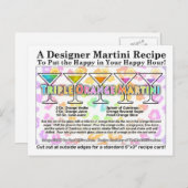Triple Oranje Martini Recipe Briefkaart (Voorkant / Achterkant)