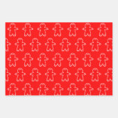 Triple Pack Red Gingerbread Heren Inpakpapier Vel (Voorkant)