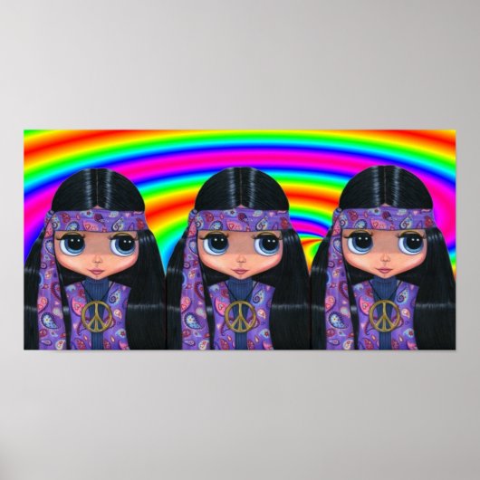 Triple Paisley Hippies Poster (Voorkant)