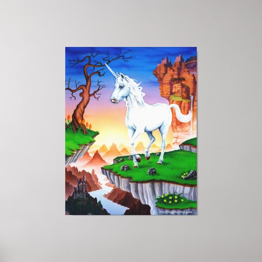 Triple panel gerekt canvas fantasy Unicorn (Voorkant)