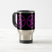 Triple Pentacle Pentagram Pagan Wiccan Travel Mug Reisbeker (Voorkant links)