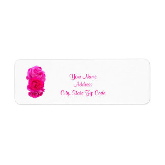 Triple Pink Roses , Return Address  Etiket