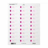Triple Pink Roses , Return Address Etiket (Full Sheet)
