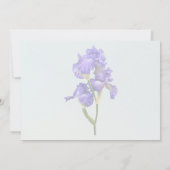 Triple Purple Iris Huwelijksbenodigdheden Kaart (Achterkant)