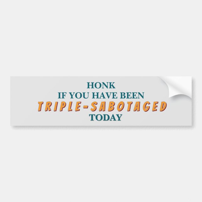 triple sabotage bumper sticker (Voorkant)