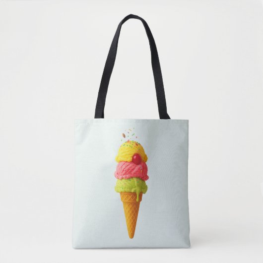 Triple Scoop Delight – Ice Cream All-Over Canvas t Tote Bag (Voorkant)
