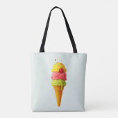 Triple Scoop Delight – Ice Cream All-Over Canvas t Tote Bag (Achterkant)