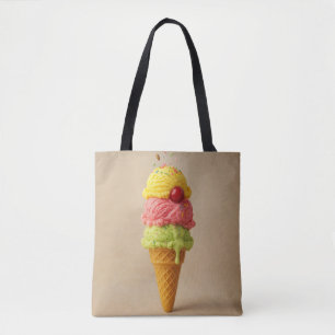 Triple Scoop Delight – Ice Cream All-Over Canvas t Tote Bag