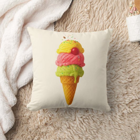Triple Scoop Delight – Sierkussen voor ijsjes (Deken)