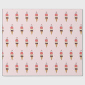 Triple Scoop Ice Cream Cone Cadeaupapier (Vlak)