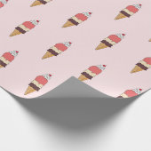 Triple Scoop Ice Cream Cone Cadeaupapier (Hoek)