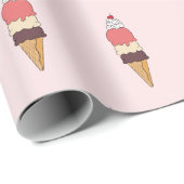 Triple Scoop Ice Cream Cone Cadeaupapier (Rol Hoek)