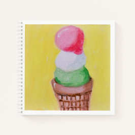 Triple Scoop Ice Cream Cone Notitieboek