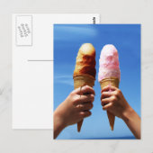 Triple Scoop Ice Cream Cones Briefkaart (Voorkant / Achterkant)