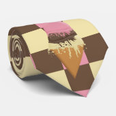Triple-Scoop Neapolitan Ice Cream Cone Necktie Stropdas (Opgerold)