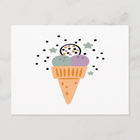 Triple Scoop Rainbow Ice Cream Briefkaart (Voorkant)