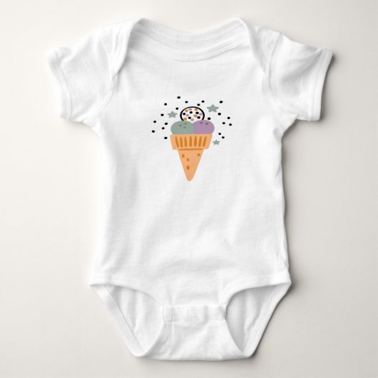 Triple Scoop Rainbow Ice Cream Romper (Voorkant)