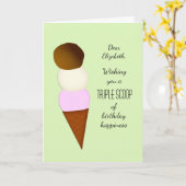 Triple Scoop Voeg een naam toe Happy Birthday Gree Kaart (Gele Bloem)