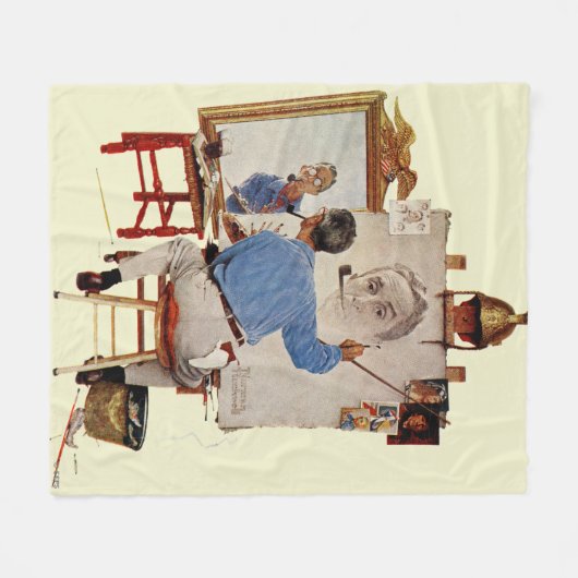 Triple Self-Portrait Fleece Deken (Voorkant (Horizontaal))