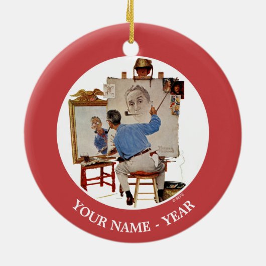 Triple Self-Portrait Keramisch Ornament (Achterkant)