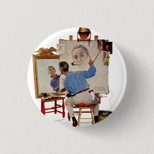 Triple Self-Portrait Ronde Button 3,2 Cm (Voorkant)
