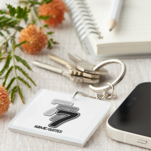 Triple Seven Grafisch – Minimalistische Moderne Ku Sleutelhanger