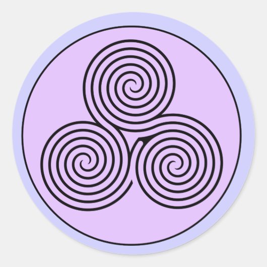 Triple Spiral Labyrinth Ronde Sticker (Voorkant)