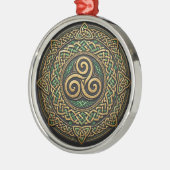 Triple Spiral Mandala — Eternal Celtic Interlace Metalen Ornament (Links)