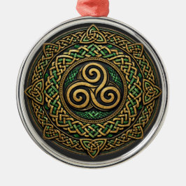 Triple Spiral Mandala — Eternal Celtic Interlace Metalen Ornament