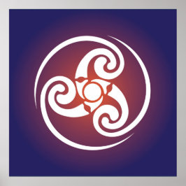 Triple Spiral, Triskelion Symbol Celtic Triskraam Poster