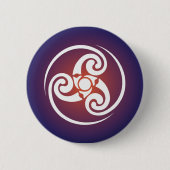 Triple Spiral, Triskelion Symbol Celtic Triskraam Ronde Button 5,7 Cm (Voorkant)