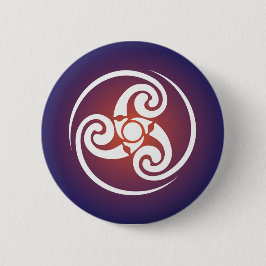 Triple Spiral, Triskelion Symbol Celtic Triskraam Ronde Button 5,7 Cm