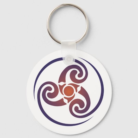 Triple Spiral, Triskelion Symbol Celtic Triskraam Sleutelhanger (Voorkant)