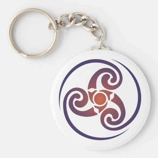 Triple Spiral, Triskelion Symbol Celtic Triskraam Sleutelhanger (Voorkant)