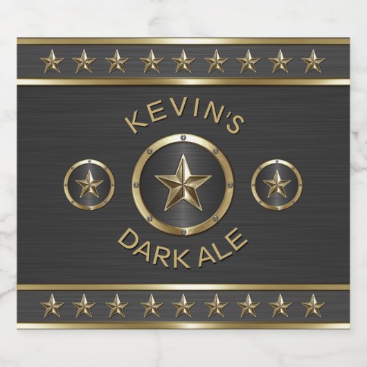 Triple Star Metal Custom Bier Etiket (Enkel label)