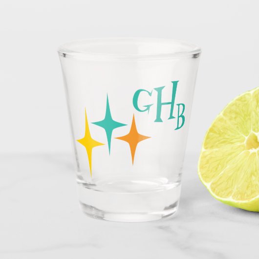 Triple Starburst Monogram Shot Glas (Voorkant)