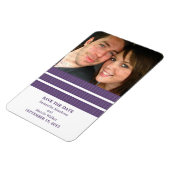 Triple Stripe Foto Save the Date Magnet, Paars Magneet (Linkerzijde)