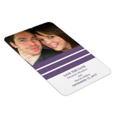 Triple Stripe Foto Save the Date Magnet, Paars Magneet (Rechterzijde)