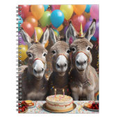 Triple the Joy: Donkey Triplets' Verjaardag Bash Notitieboek (Voorkant)