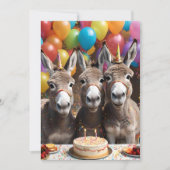 Triple the Joy: een ezel Triplets 'Verjaardag Bash Kaart (Voorkant)